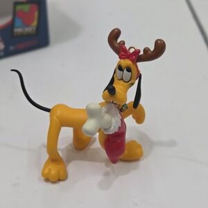 Vintage Enesco Disney Pluto Reindeer Antlers Stocking Christmas Ornament Box